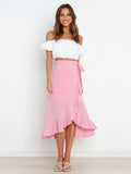 Ruffle Solid Color Skirt