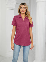 Solid Color Polo Top