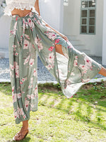 High waisted wide leg pants
