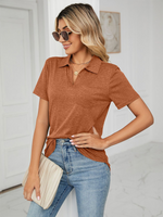 Solid Color Polo Top