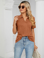 Solid Color Polo Top