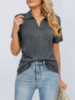 Solid Color Polo Top