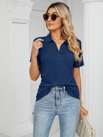 Solid Color Polo Top